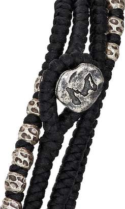 M. Cohen Men's Beads On Knotted Cord Wrap Bracelet - Black