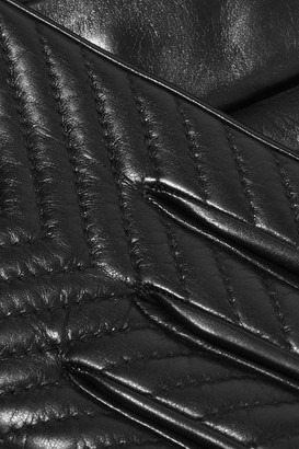 Portolano Quilted Leather Gloves - Black