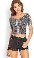 Thumbnail for your product : Forever 21 Ruched Traveler Crop Top