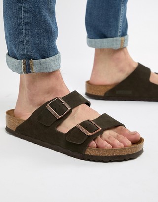 Birkenstock arizona sandals in mocha suede