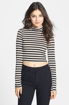 Thumbnail for your product : Living Doll Mock Neck Crop Top (Juniors) (Online Only)