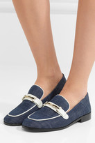 Thumbnail for your product : NewbarK - Melanie Leather-trimmed Denim Loafers - Dark denim
