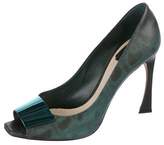 Thumbnail for your product : Christian Dior Lizard Peep-Toe Pumps