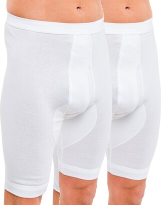 Underworks Men's Cotton Spandex Long Boxer Underwear White XS, Long Boxer  Briefs Cotton