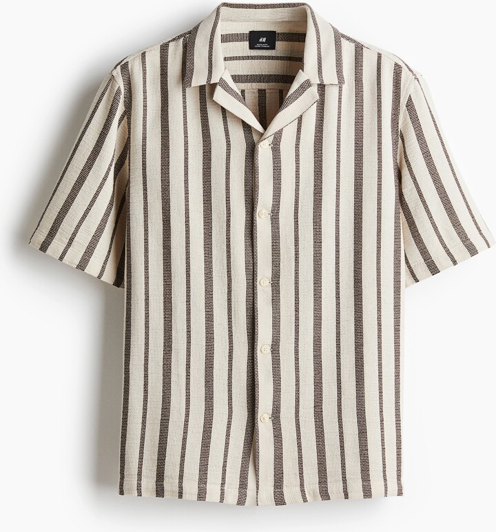 H&M Regular-Fit Textured Resort Shirt