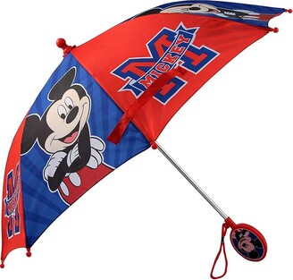 Disney Kids Umbrella, Lightning or Mickey Mouse Toddler and Little Boy Rain Wear for Ages 3-6 (Red/Blue) Umbrella
