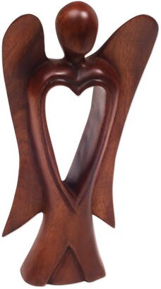 Novica Handmade Heart Of An Angel Wood Figurine