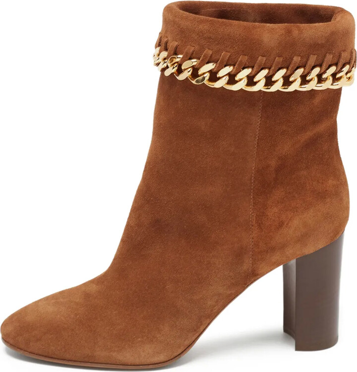 Casadei Vintage 80mm Chain-Embellished Ankle Boots