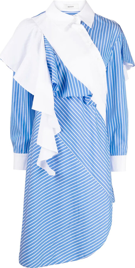 Besfxxk Asymmetric Striped Shirt