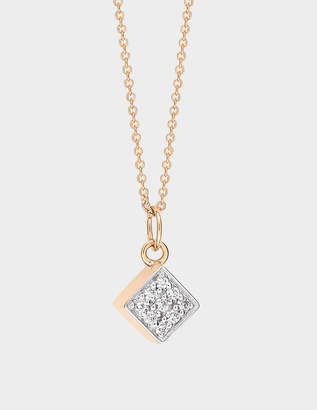 ginette_ny Mini Diamond Ever Square 18-karat rose gold necklace