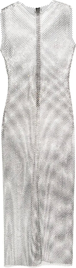 Philosophy di Lorenzo Serafini Rhinestone-Embellished Mesh Maxi Dress