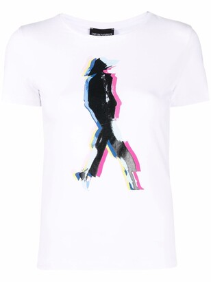 Emporio Armani graphic-print stretch-cotton T-shirt