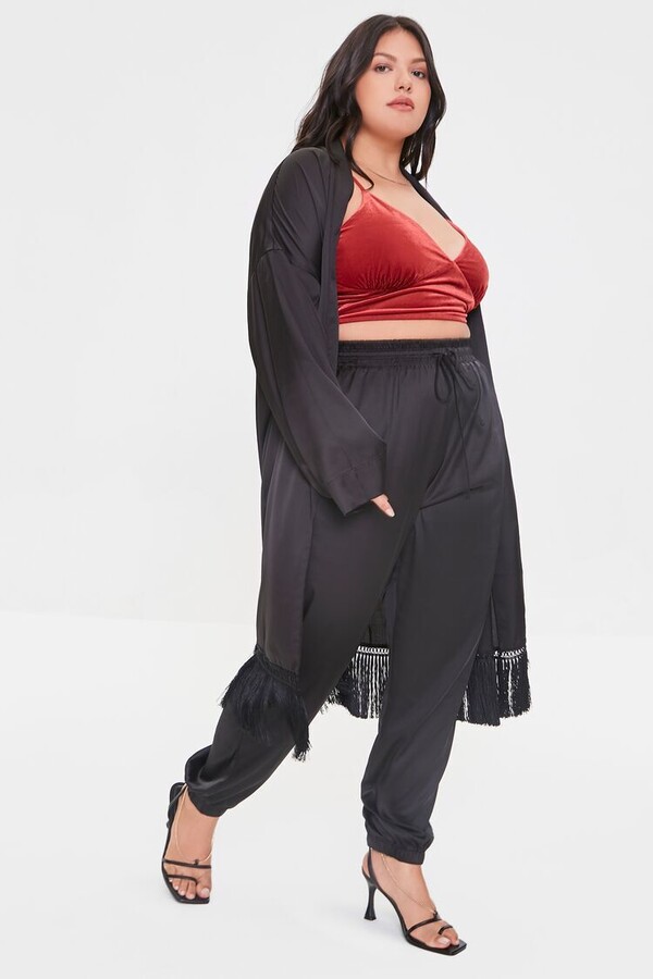 plus size satin pants