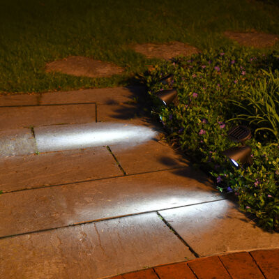 LumaBase Solar Powered Black Spotlights - 2 Count