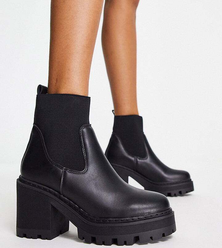 Truffle Collection Chunky Heeled Chelsea Boots Hot Sale | bellvalefarms.com