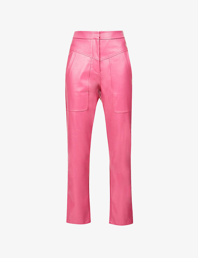 Pink shiny leather pants Clearance