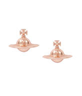 Pink Gold Solid Orb Earrings 