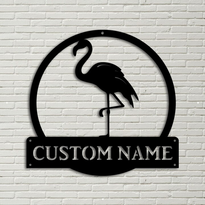 Etsy Personalized Flamingo Animal Monogram Metal Sign Art, Custom Sign, Lover Decoration For Living Room
