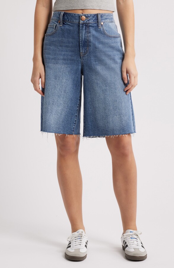 1822 Denim Raw Hem Denim Bermuda Shorts