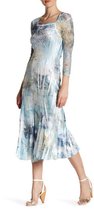 Komarov Lace Sleeve Midi Dress