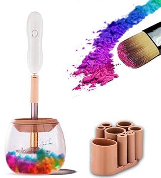 Eklead Makeup Brush Cleaner - Automatic Make Up Brushes Cleaner and Dryer MachineWash & Dries Electric Makeup Brushes Cleaner Kits Spinner in Seconds in 360 Rotation with 8 Rubber Collars