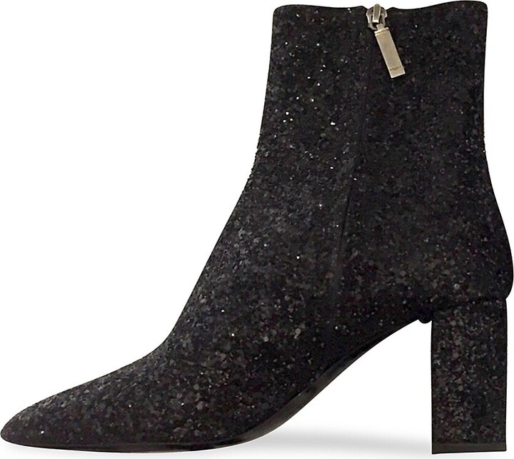 Saint Laurent Women's Loulou Ankle Boots In Black Sparkle Boots ShopStyle
