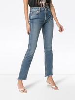 Thumbnail for your product : RE/DONE Double Needle Long Straight Leg Jeans