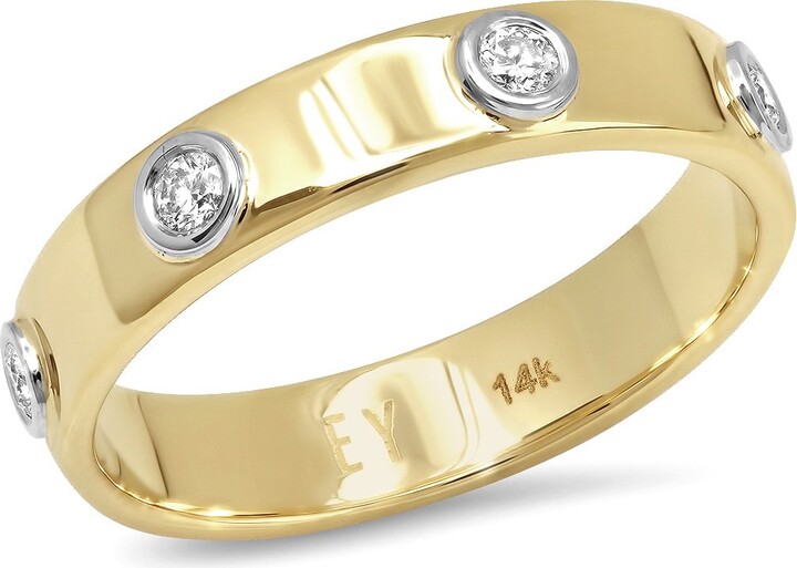 Elliot Young Fine Jewelry Liquid Metal 14K Gold Narrow Hammered