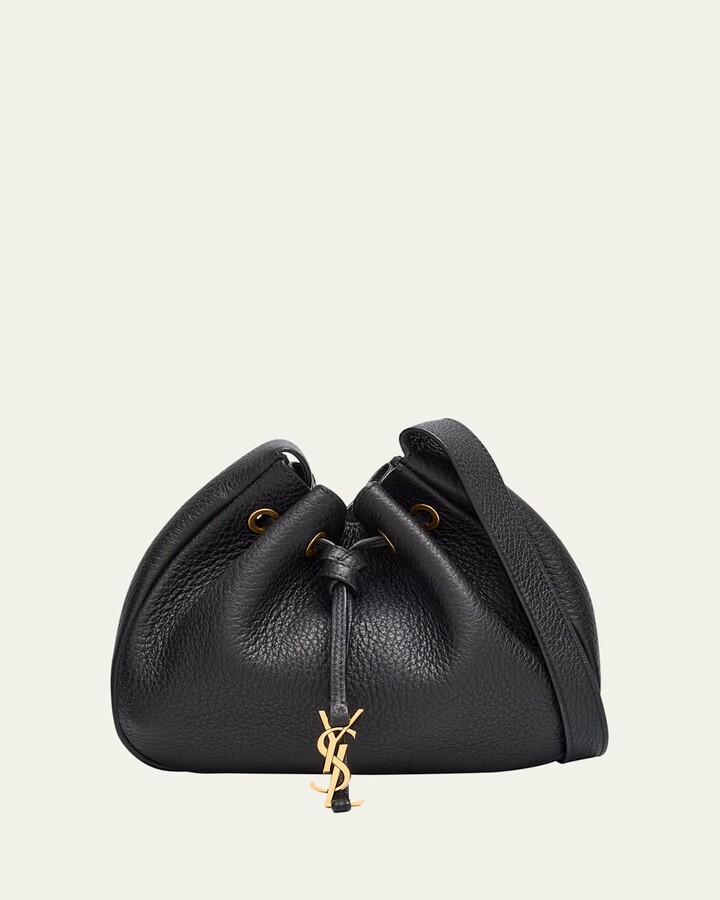 Saint Laurent Paris VII Mini Hobo Bag in Grained Leather