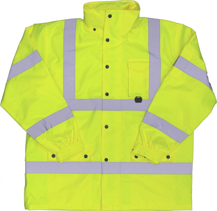 Boss Hi-Vis Yellow Polyester Rain Jacket M