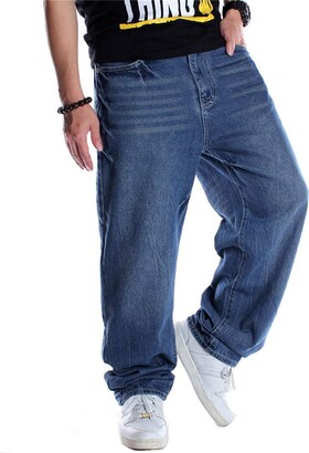 Streetwear Spring Autumn Baggy Jeans Men Blue Wide Leg Denim Mens Pants  Casual Fashion Oversize Straight Trousers