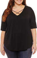 elbow sleeve tops for plus size - ShopStyle