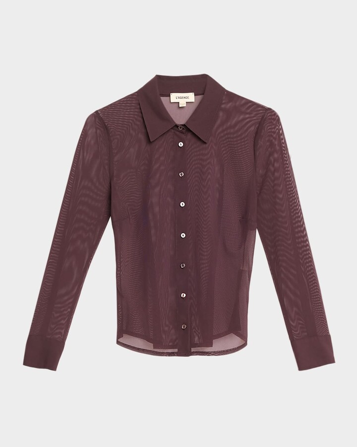 L'Agence Indiana Fitted Mesh Blouse