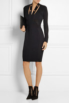 Thumbnail for your product : Versace Embellished cutout stretch-knit dress