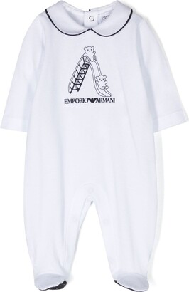 Emporio Armani Kids Logo-Embroidered Cotton Bodysuit