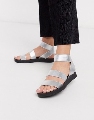 london rebel double buckle flat sandals