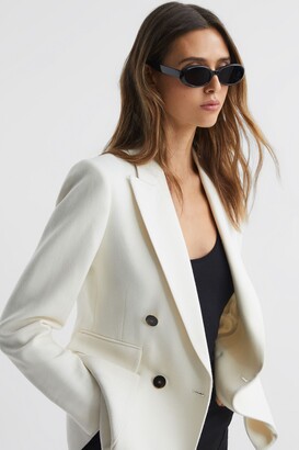 Reiss Petite Tailored Double Breasted Twill Blazer