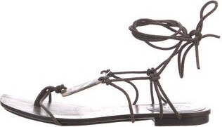 Gucci Interlocking G Logo Leather Gladiator Sandals