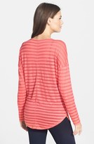 Thumbnail for your product : Caslon Sheer Shadow Stripe Tee (Regular & Petite)