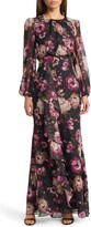 Thumbnail for your product : Eliza J Floral Metallic Long Sleeve Maxi Dress