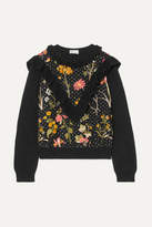 Thumbnail for your product : RED Valentino Ruffled Floral-embroidered Cotton Sweater