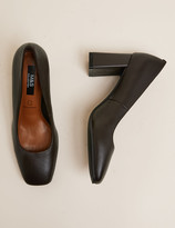 Thumbnail for your product : Marks and Spencer Leather Block Heel Square Toe Court Shoes