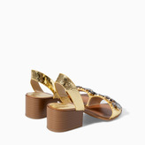 Thumbnail for your product : Zara 29489 Medium Heel Leather Sandal