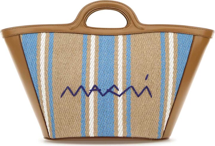 Marni Embroidered Canvas Tropicalia Bucket Bag
