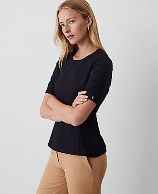 Ann Taylor Seamed Peplum Top