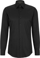 Thumbnail for your product : HUGO BOSS Slim-fit shirt in gold-dot-print cotton poplin