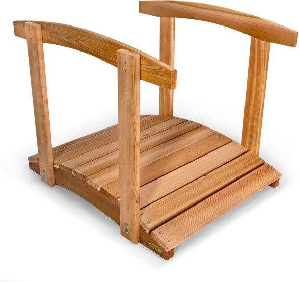 All Things Cedar AllThingsCedarWoodenBridge,GardenWalkwaywithSideRails,3Ft,Natural