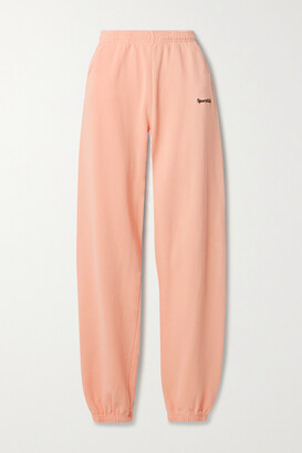 Sporty & Rich Embroidered Cotton-jersey Track Pants - Orange