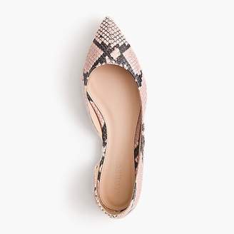 J.Crew Audrey flats in snakeskin-printed leather