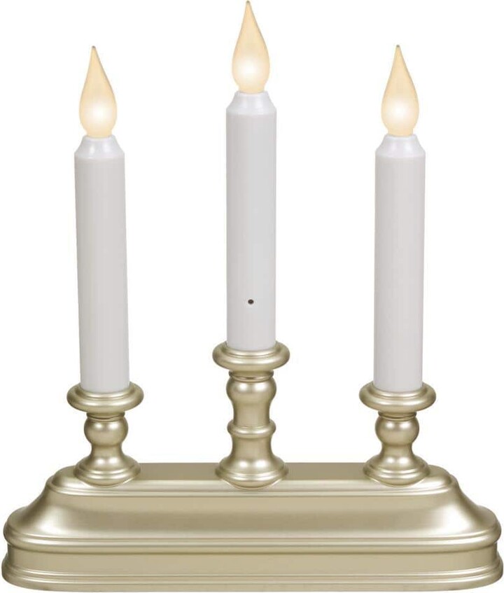 Xodus Innovations 10 in. Dual Color LED Battery Operated Candle with Pewter Colored Candelabra Base